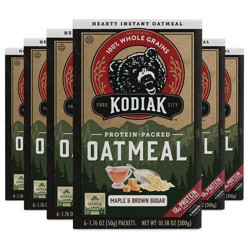 Kodiak Cakes Instant Protein Oatmeal Packets, Maple & Brown Sugar, 6 Packets