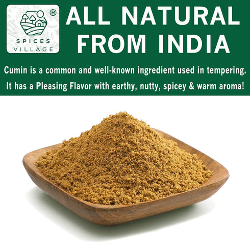 SPICES VILLAGE Cumin Powder (8 oz) - Purely Ground Cumin Seeds, All Natural Fresh Spice, Kosher Certified