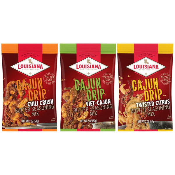 Louisiana Fish Fry Cajun Drip 2oz Bag - Seafood Seasoned Butter Sauce