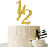 Gold Glitter Half Year Old Cake Topper - Half Year 1/2 Cake Topper for Baby Shower/Birthday Party Decorations