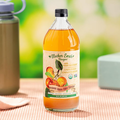 (1/32oz Mother Earth, Organic Apple Cider Vinegar with The Mother, Fresh Pressed Organic Apples, OACV, ACV, Raw