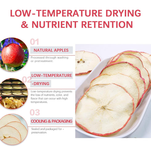 7.05OZ/200G Dried Apple Slices, Dehydrated Apple Slices, No Additive, Naturally Sweet, Dehydrated Fruit, Fruit Snacks