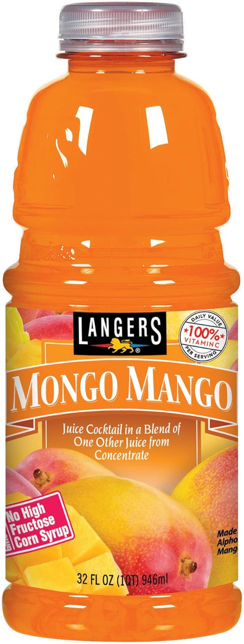Langers Juice Cocktail, Mongo Mango, 32 Fl Oz (Pack of 12)