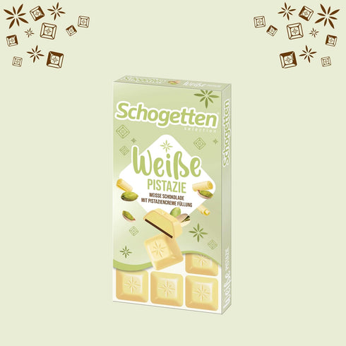 Schogetten 100g - Weisse Pistazie (White Chocolate with Pistachio filling)