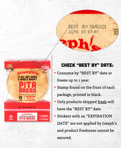 4-Pack 2 (8 2 (12 Joseph's Value Variety Bundle, Flax Oat Bran Whole Wheat x Lavash Bread, Fresh Baked Lavash Squares