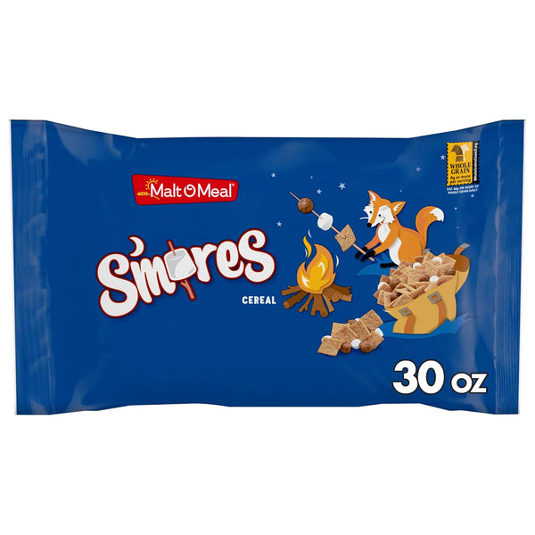 Malt-O-Meal S'mores Breakfast Cereal, with Honey Graham Squares, Chocolatey Puffs and Marshmallow