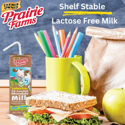 Prairie Farms Dairy 1% 8oz. (27 Pack) (8 Oz, Prairie Farms - Chocolate Lactose Free Milk, Shelf Stable Low Fat Milk
