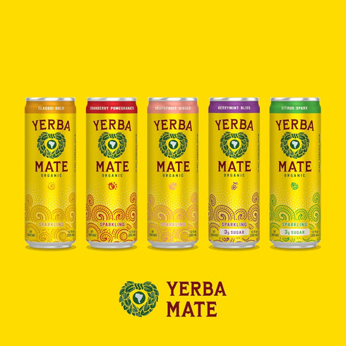 12 Oz, 80mg Guayak Yerba Mate, Sparkling Energy Drink Alternative, Organic Cranberry Pomegranate Flavor, Natural