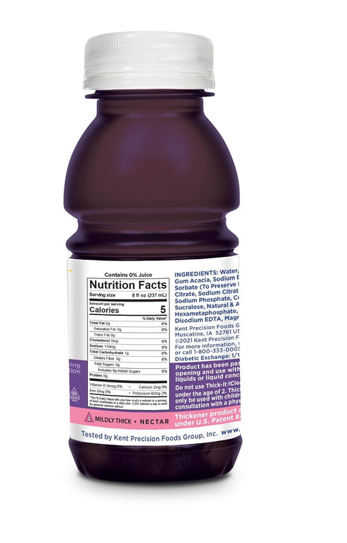 8 oz (24 Pack) Thick-It Clear Advantage Mildy Thick Grape Drink Plus Electrolytes, Nectar Consistency, Swallowing Aid
