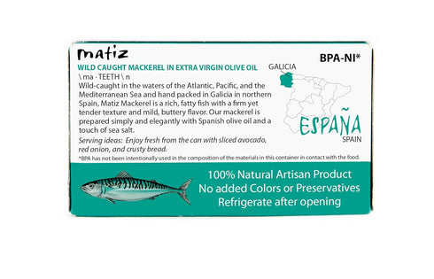 3 (5 Pack) Matiz Mackerel in Extra Virgin Olive Oil | Ounces | Spanish Natural Artisan Wild Caught Fish