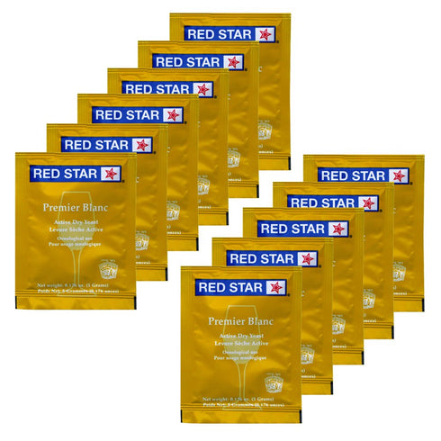 11 Packs Red Star Premier Blanc Wine Yeast, 5 Grams
