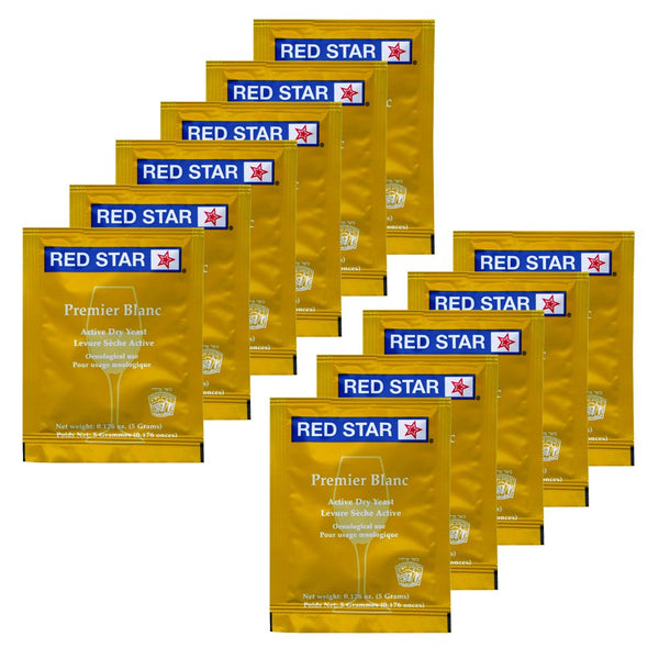 11 Packs Red Star Premier Blanc Wine Yeast, 5 Grams