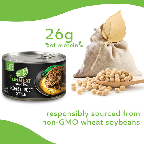 (Pack 12) unMEAT Plant Based Meat | Easy to Prepare Plant Based Protein | Vegan Meat with Less Calories, Roast Beef