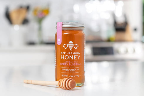 12 OZ Pack 2 Bee Harmony Berry Blossom American Raw Honey, Each