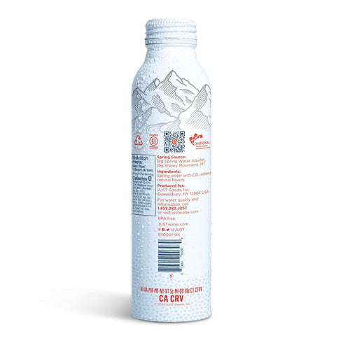 100% 16 Oz JUST Bubbles Strawberry- Pure Premium Sparkling Spring Water in a Fully Recyclable Reusable Eco-Friendly