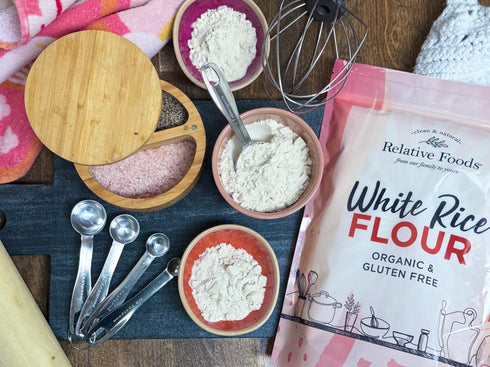 (48 oz) Relative Foods Long Grain White Rice flour gluten Free. - Vegan, Organic White Rice for Healty baking - Unique