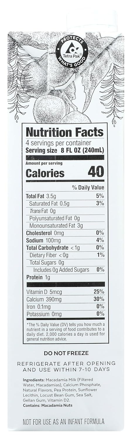 32 oz Milkadamia Milk Macadamia Unsweetned