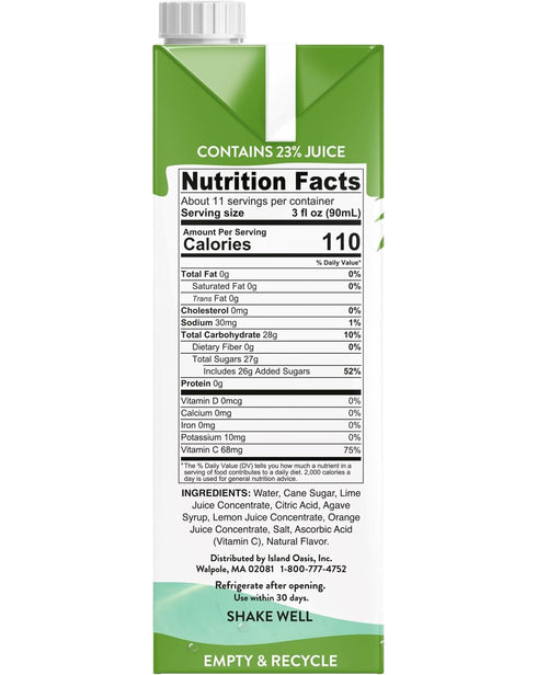 1 (Pack 2) Island Oasis Margarita Beverage Mix, Liter