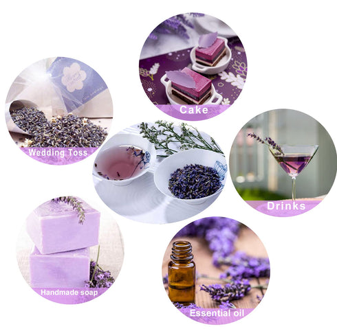 TIAN HU SHAN Dried Lavender Flower Buds, Culinary Food Grade, 4 Ounce, Vegan Herbal Tea