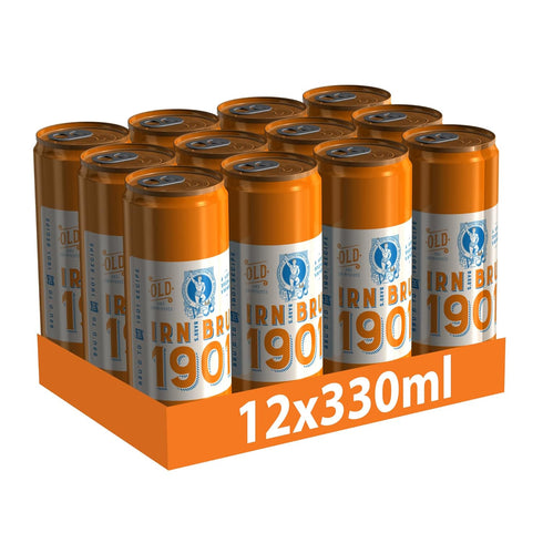 1901, 12 Pack 12 330ml IRN-BRU A Very Special Vintage Recipe, No Caffeine, Full Sugar, Taste The First Ever IRN-BRU