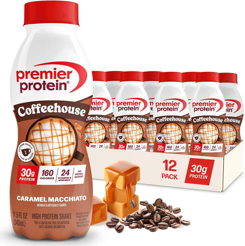 Premier Protein COFFEEHOUSE Caramel Macchiato Protein Shake with Caffeine for Energy 30g