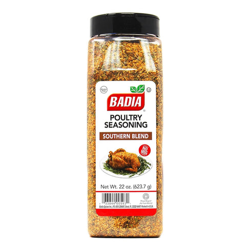 22 oz Badia Poultry Seasoning Southern Blend Classic Southern Style Herb & Spice Mix with Sage, Thyme & Spices No MSG