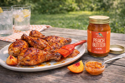 2 19 Green Jay Gourmet Peach Butter - All-Natural, Gluten-Free Fruit Spread - Peach Spread with Peaches & Spices