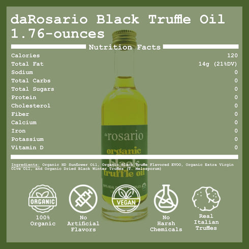 daRosario Organic Black Truffle Flavored Olive Oil, 1.76 fl. oz