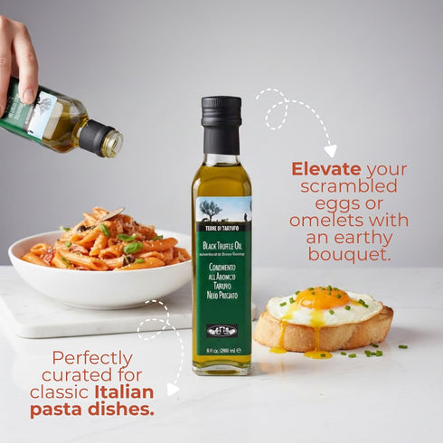 8.4 oz (250ml) Terre di Tartufo Black Truffle Olive Oil fl Italian Extra Virgin Olive Oil Flavored & Infused with Real