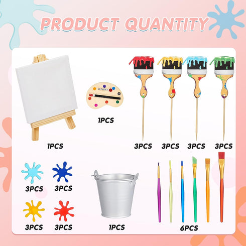 Taiyin 34 Pcs Art Cake Decorations, Cupcake Toppers, Artist Themed Cake Decor for Kids Birthday Party Supplies