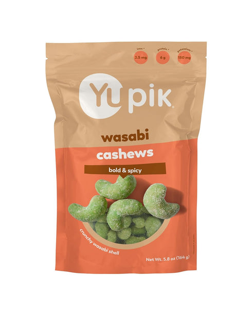 Yupik Wasabi Cashews, 5.8 Oz, Intense Spicy Snacks, Crunchy Cashews, Wasabi Flavored