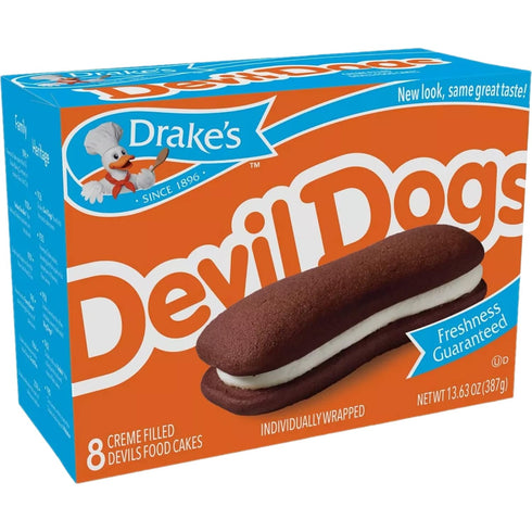 1.7 oz 6 Drake's Devil Dogs, Snack Cakes, Boxes