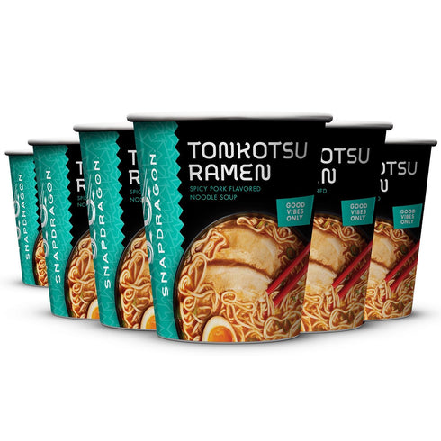 Snapdragon Tonkotsu Ramen Cup Noodles - 6 Pack Instant Ramen Bowl with