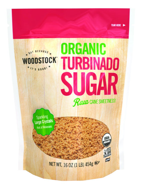 Woodstock Sugar, Organic, Turbinado, 16-Ounce (Pack of 6)