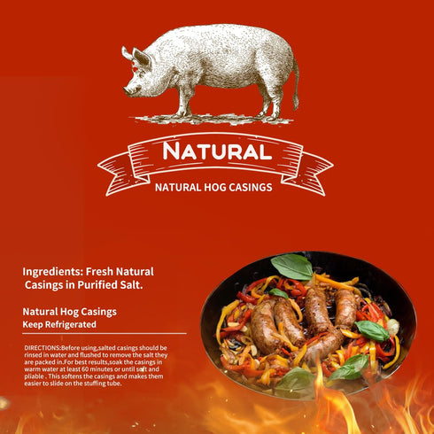2.5-Pound 100% Natural Hog Casings for Sausage Making, - collagen