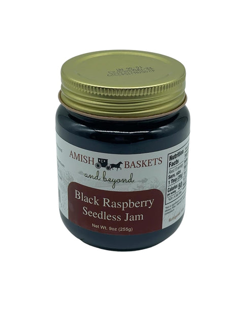 9 oz 2 Amish Black Raspberry Seedless Jam Non GMO Vegan All Natural - - Jars