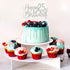 Silver Glitter Happy 25th Birthday Cake Topper, 25th Birthday Party Decoration