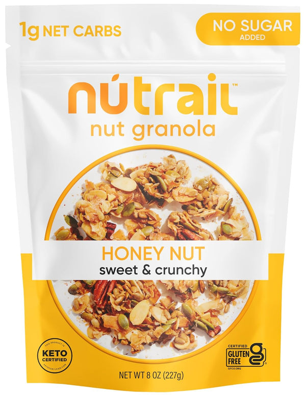 NuTrail Nut Granola Cereal, Honey Nut, No Sugar Added, Keto, Low Carb,