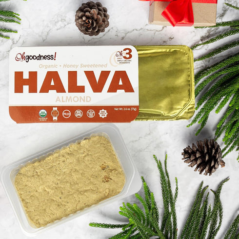 3 Pack 75g OhGoodness! Organic Honey Halva - - Only THREE Simple Ingredients, Melt-in-Mouth Snack & Dessert, Honey