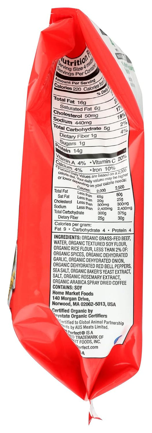 12 12 Cooked Perfect, Beef Meatball Italian Gluten-Free Grass Fed Organic, Ounce , Ounce