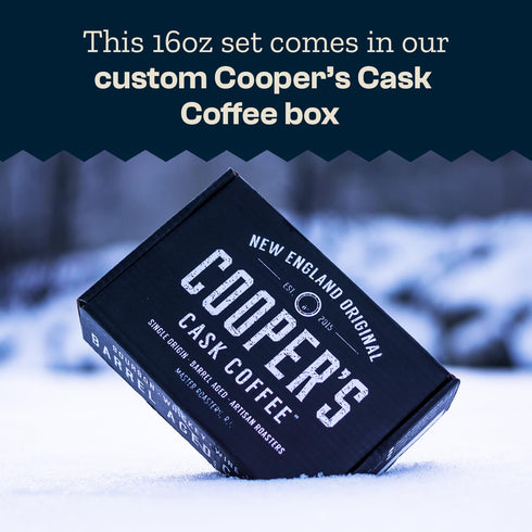 Set, 4 16 oz Gourmet Coffee Sampler Gift Box Roasted Coffee Ground, Sumatra Dark, Kenya AA Medium-Dark, Rwanda Medium