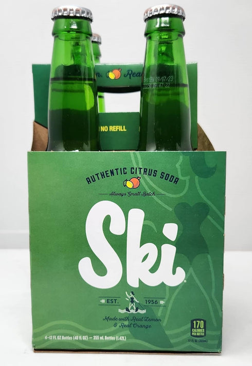 Ski 4pk 12oz Lemon Orange Citrus Soda Bottles