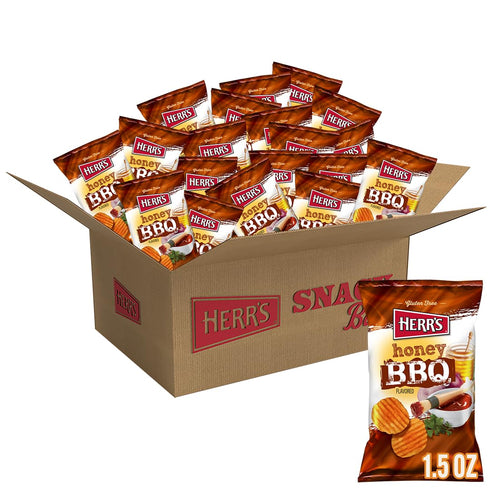 Herr's Honey BBQ Potato Chips, 1.5 Ounce (Pack of 24 Bags) Sweet