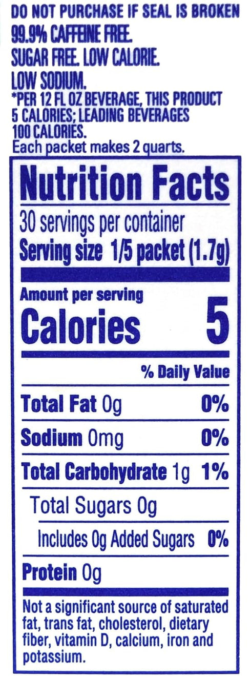 12-Quart (Pack 5) Crystal Light Decaf Lemon Iced Tea Natural Flavor Drink Mix, Canister