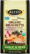 Alessi Organic Italian Garlic & Herb Flavor Bruschette, Non GMO, USDA Organic,