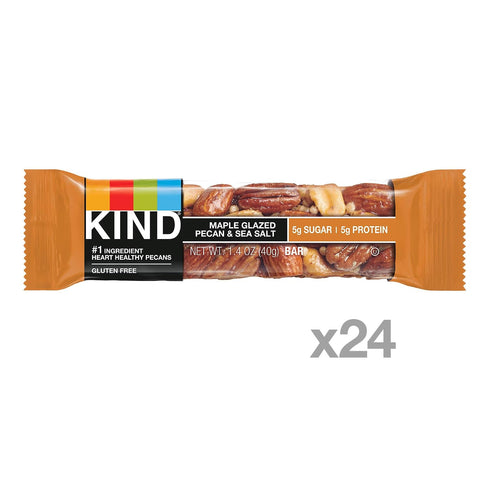 1.4 24 Count, 5g 5g KIND Nut Bars, Maple Glazed Pecan and Sea Salt, Ounce, Gluten Free, Sugar, Protein