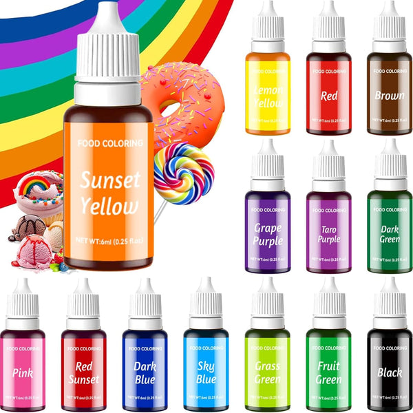 Food Coloring Liquid Set - KATSPRO 14 Colors Food Grade Concentrated Food