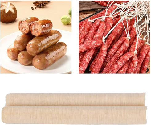 2Pcs 19mm TOPINCN Sausage Casing, Collagen Sausage Casing Dry Sausage Casing Tube, Dried Handmade Sausage Tube Casing