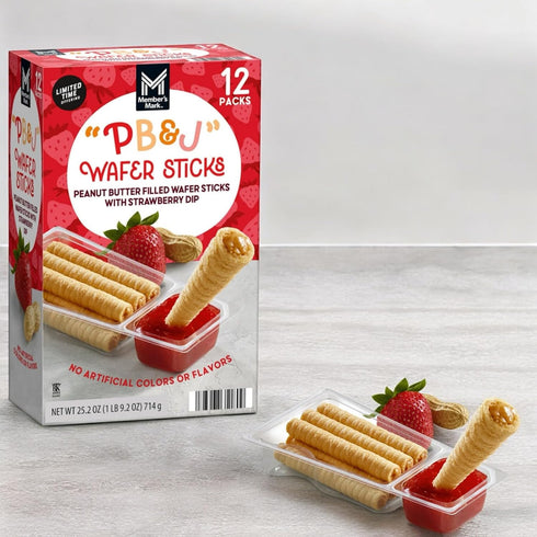 Generic Member Mark Peanut Butter & Jelly Wafer Sticks, 2.1 oz., 12 pk.
