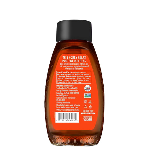 24-Ounce 100% 1 Pack Wholesome Sweeteners Organic Honey Bottle, Pure, Fair Trade Certified, Non GMO Project Verified
